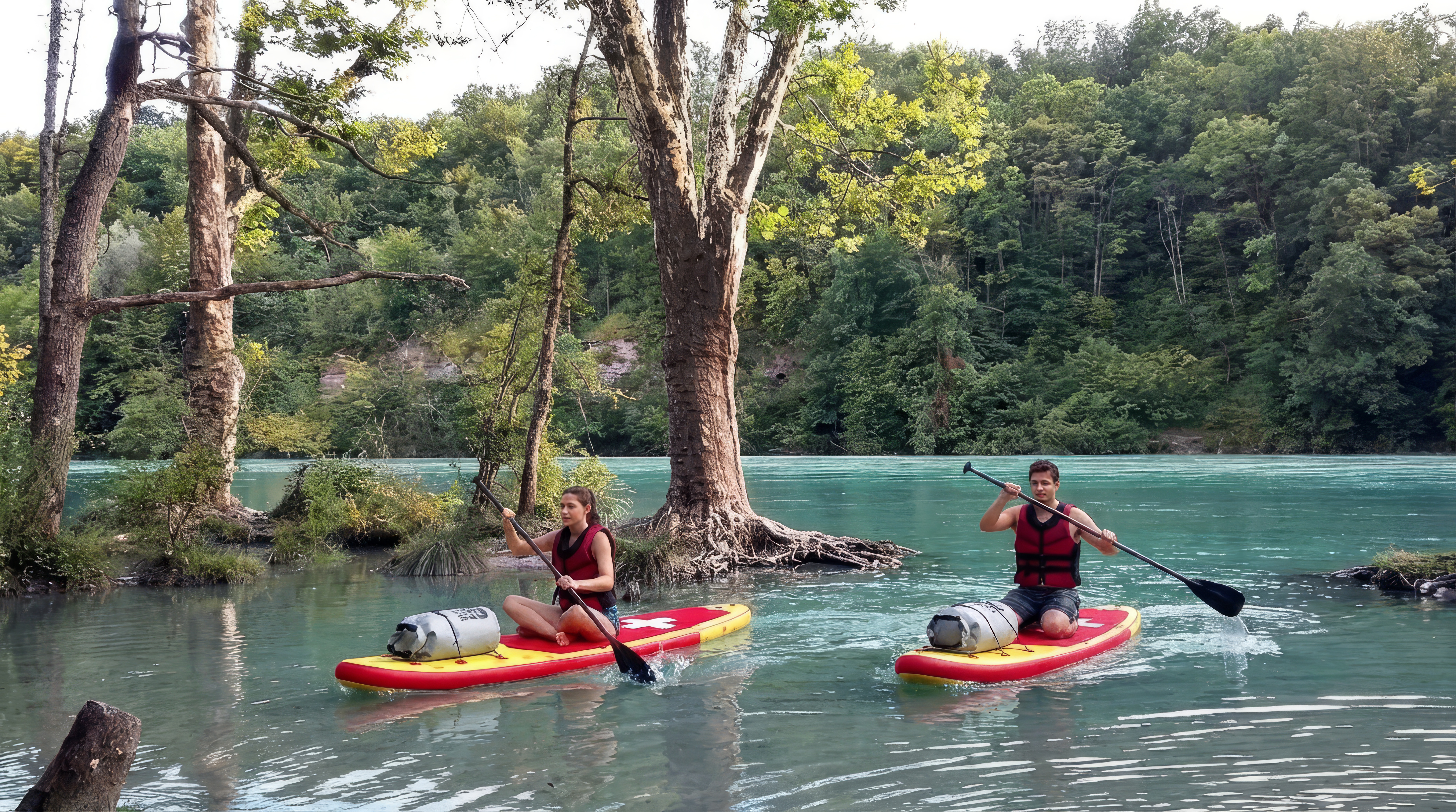 Self-guided paddle descent on the Rhône